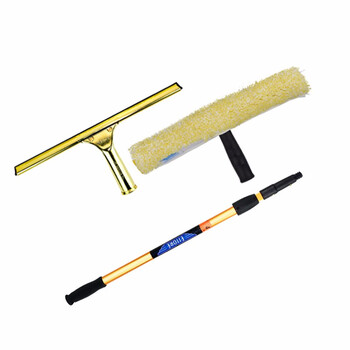 ETTORE 美国金鹰二节伸缩杆玻璃清洁套装(1.2米伸缩杆+铜质翻转式涂水器) 二件套