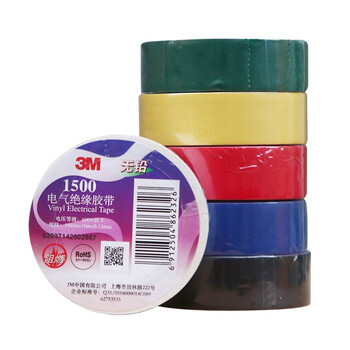 3M 1500# 电工胶带 电气绝缘胶带 PVC电工胶布 无铅600V 防潮耐酸碱 绿色18mm*10m*0.13mm