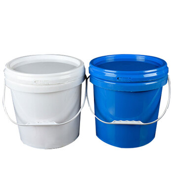 冰禹 BY-7519 塑料圆形桶 小桶水桶密封桶 涂料桶乳胶漆包装桶带提手 10L白色