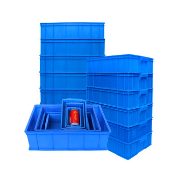 力王POWERKING周转箱养龟大号塑料箱胶框塑料筐零件盒工业物料盒中转五金工具储物箱300*205*85 蓝