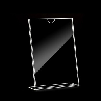 冰禹 BYlj-255 亚克力卡槽 定制贴墙卡套插盒照片框姓名片透明插槽 竖款双层 A4