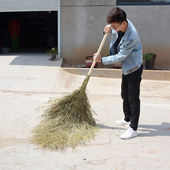 卫洋 WY0014 手工扫把 清洁扫把物业工厂 环卫工木柄大扫把5斤装 5把装