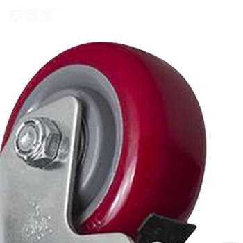 安赛瑞 平顶刹车脚轮 3英寸中型TPU低噪音轮 承重150KG滑滚轮 铁双刹易得力定制 16220