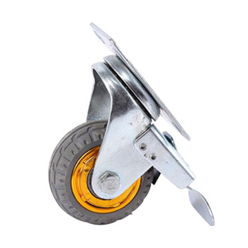 冰禹 BY-7082 橡胶脚轮 推车轮轮子拖车轮 平板车轮子 轻型5寸定向（2只）