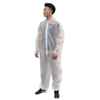 安美尚（ams）一次性连体防护服 养殖场定做 防尘服 白色2020（PP）（1套）XXXL#