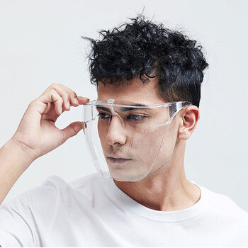 者也（ZYE）大视野高清防雾全面防护面屏双层镜片抗冲击防飞尘沙石面罩 防雾面屏透明款