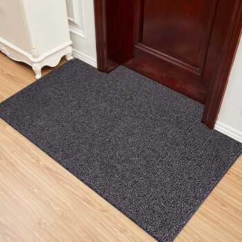 豫之韵 进门地垫入户门大门门口丝圈蹭脚垫子多用门厅入门入户门垫 黑灰色15mm厚 80*120cm