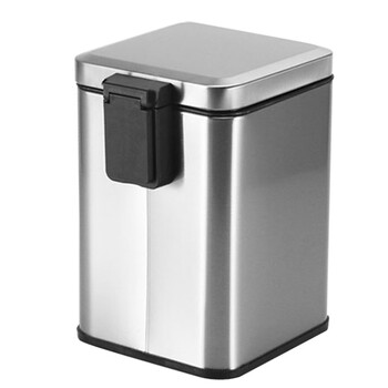 兰诗（LAUTEE）LK1022 不锈钢脚踏式垃圾桶方形卫生间脚踏带盖卫生桶办公室纸篓 6L