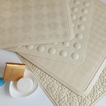 雅的 五星级酒店客房地垫商务广海大橡胶浴室防滑垫洗澡脚垫淋浴垫米 白色 脚丫按摩35*55CM /张