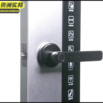 京洲实邦【黑-指纹密码款】电子锁多功能球形锁JZSB-9670B