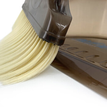 兰诗（LAUTEE）TTB-100 不锈钢扫把簸箕套装 学校物业扫帚垃圾铲套装 透明棕