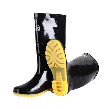 者也（ZYE）男士耐磨防滑高筒中筒塑胶雨靴 高筒牛筋底 42码 