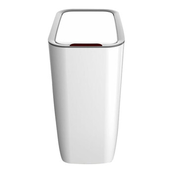 兰诗（LAUTEE）LK1014 垃圾桶智能感应踢踢式窄卫生间带盖防臭异味纸篓夹缝卫生桶 10L深灰色条形 电池款