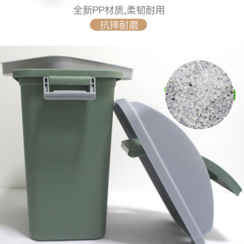 亿丽佳 垃圾桶干湿分类摇盖卫生桶纸篓办公厨房垃圾篓卫生间厕纸桶（方形8.2L颜色随机） 10件/组