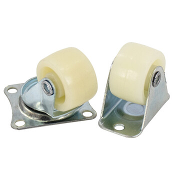 赫思迪格 JG-89 肥仔脚轮转向轮 白PP万向轮 尼龙家具椅子桌椅滑轮 1寸白PP万向轮