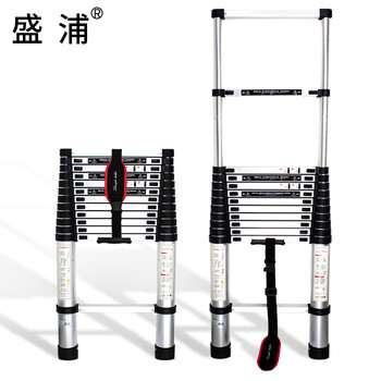盛浦 竹节梯子 铝合金伸缩升降直梯 单侧工程梯3.8米13步 S-TZ038