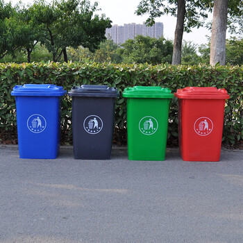 益美得 大号垃圾桶 户外环卫分类果皮桶 可挂车240L绿色