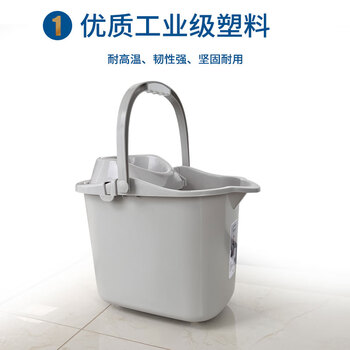 亿丽佳 拖把桶塑料加厚拖把桶带提手加厚带轮拖布桶挤水桶（颜色随机） 10件/组