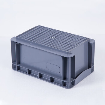知旦 物流箱 外径:300*200*147mm周转箱可堆物流箱仓库车间工业标准塑料物流箱 ZWL-300147 灰色无盖