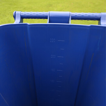 益美得 上海款干湿分离分类垃圾桶大号环卫带轮垃圾箱 可挂车120L蓝色（可回收物）