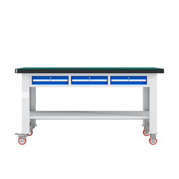 天旦重型工作台TD-T1251车间维修操作台钳工台1.8米平三抽双层带轮子
