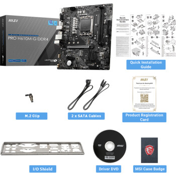 微星（MSI）PRO H610M-G DDR4 电脑主板 支持CPU 12400F/12490F/13400F (INTEL H610/LGA 1700)	