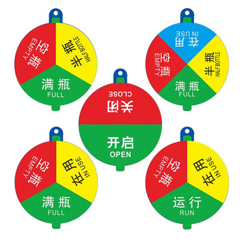 海斯迪克 HKQS-21 医院氧气筒瓶四防标识牌 气体使用亚克力牌 气瓶状态C款 10*10cm
