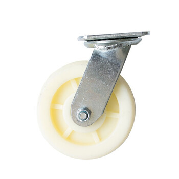 冰禹 BYlj-297 脚轮推车轮子万向轮 加厚脚轮白色尼龙轮 工业脚轮 4寸轻型定向轮
