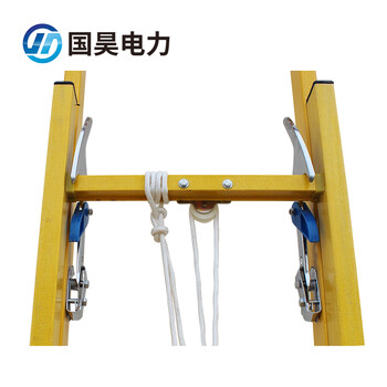 国昊电力 6米绝缘单伸缩梯 缩回3.7米 绝缘梯直梯单梯可伸缩 电工玻璃钢绝缘梯子