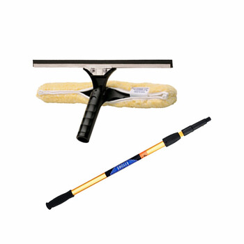 ETTORE 美国金鹰二节伸缩杆玻璃清洁套装(1.2米伸缩杆+铜质翻转式涂水器) 二件套