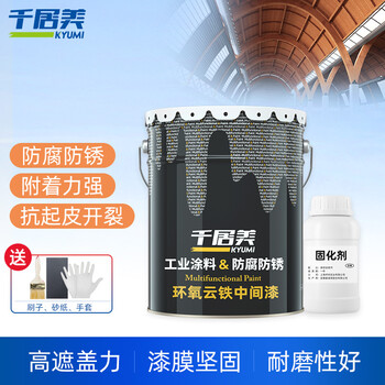 千居美 环氧云铁中间漆 中涂层封闭漆钢结构重防腐防锈树脂漆 抗盐碱腐蚀 22KG