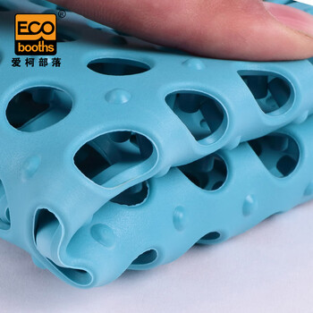 爱柯部落 浴室防滑垫 自由拼接疏水地垫脚垫30×30cm（10片）酒店卫生间淋浴房镂空隔水门垫碧波蓝定制110037