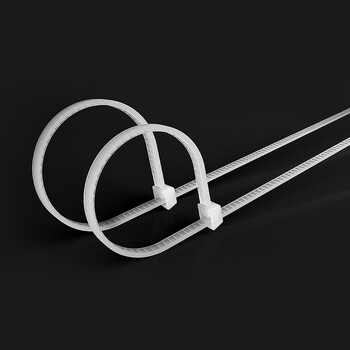 讯浦 阻燃尼龙扎带 透明多功能束线带 自锁式尼龙理线带4mm宽*150mm长 白色100根装