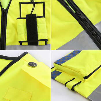 者也（ZYE）透气反光背心 交通路政执勤反光衣 施工警示背心骑行服 夜行反光马甲安全服可印字 荧光黄 L码