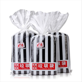 e洁（e-clean） TW105065-40大号50 X 65 CM卫生间用波纹垃圾袋（黑色） 40只/卷 定做12卷