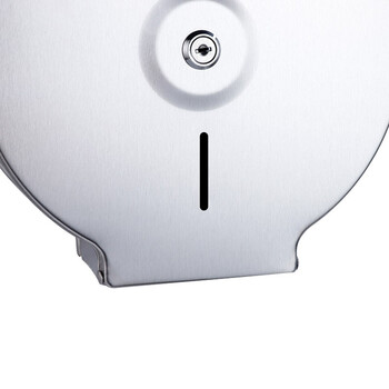 益美得 LSL33313 加厚不锈钢卫生间大卷纸盒纸巾架商用圆形大盘纸盒 带钥匙