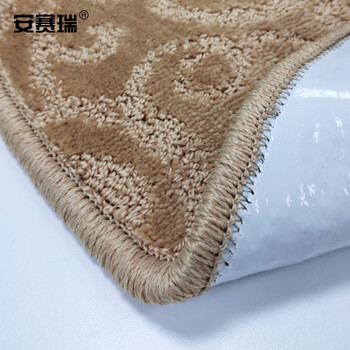 安赛瑞 楼梯地垫 木楼梯地垫 65×24×3cm 免胶自贴楼梯防滑踏步垫 实木地毯 长方形 驼色祥云700605