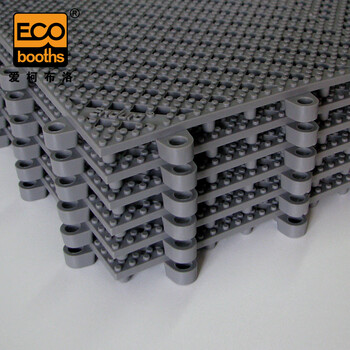 爱柯部落 疏水防滑垫 PVC自由拼块地垫30×30cm×13mm泳池卫生间防滑地板深灰色110316