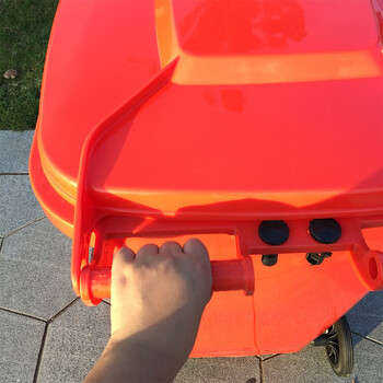 JN JIENBANGONG 垃圾桶 大号带盖户外分类垃圾桶100升加厚掀盖带轮垃圾桶 黄色