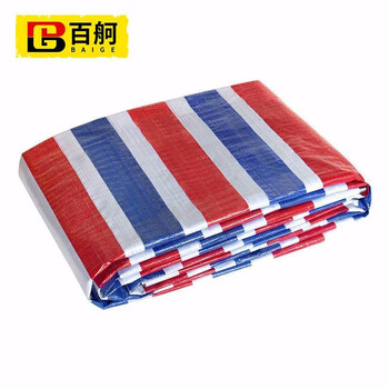 百舸 彩条布 防水布防雨防汛布塑料油布雨篷布防晒防尘防风布隔热塑料蓬布 4*25米