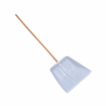 劳保佳 塑料锹 推雪铲 雪铲 户外清雪铲子 除雪工具 铲粮食 铲雪神器铁锹 白色钢化塑料铲+T型槐木柄109cm