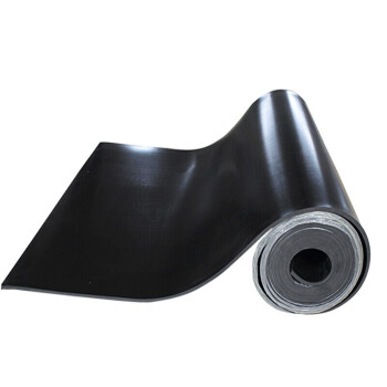 鸣固 绝缘垫 15kv高压橡胶板 配电室绝缘胶垫桌垫 黑色工业耐油地胶皮（1米*5米*6mm）