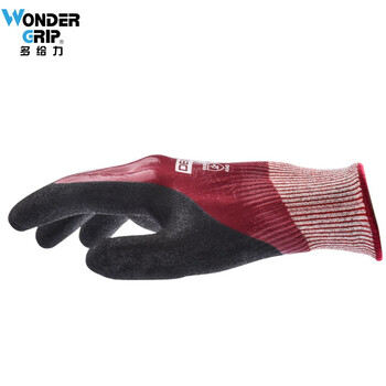 多给力（Wonder Grip） WG-718防油防切割作业手套 金属玻璃加工劳保手套 酒红色 XL 1双 定做