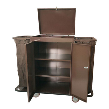 兰诗（LAUTEE）LK1007 不锈钢布草车服务清洁车加厚收纳车手推车 双通车5寸(整装型)