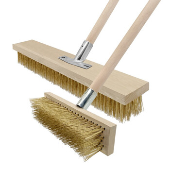 益美得 FH-1007 长柄硬毛不锈钢丝刷清洁地板刷 50CM镀铜钢丝地板刷整套