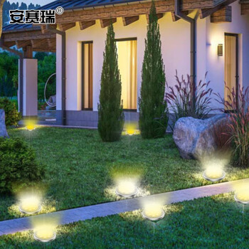 安赛瑞 太阳能地埋灯 16LED户外防水草坪插地灯 花园庭院装饰景观灯 2个装白光 700883
