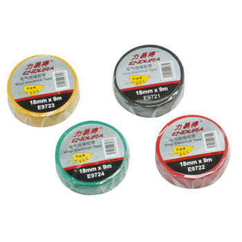 力易得（ENDURA）E9722 电工胶带红色18M*9M电工胶布耐高温防水PVC电线绝缘胶带大卷电气电胶布