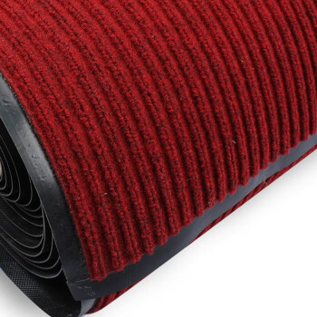 雅的 PVC复合底双条纹加密吸尘地毯 酒店地垫 大红色 1.2米宽 需要几米数量拍几/米