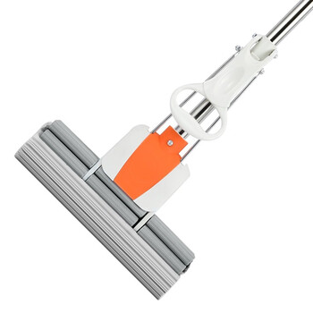 兰诗（LAUTEE）TTB-699 不锈钢伸缩杆胶棉挤水拖把 免手洗胶棉地拖 橙色27厘米