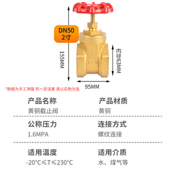 匡建仪表（CONJANT）铜截止阀 加厚黄铜 硬密封低进高出饱和蒸汽高温高压自来水阀门单向截门 DN50 